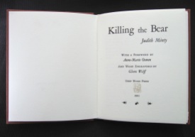 Title page from Killing the Bear by Judith Minty