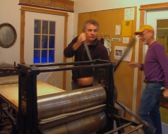 Jerry takes a turn at the intaglio press