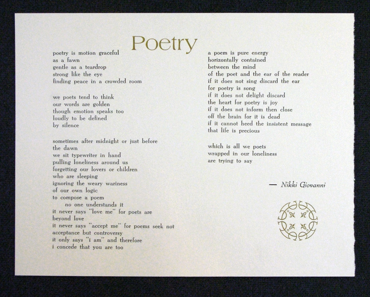 Poetry by Nikki Giovanni
